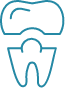 Animated tooth with a dental crown icon