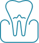 Animated tooth inside of gum tissue icon