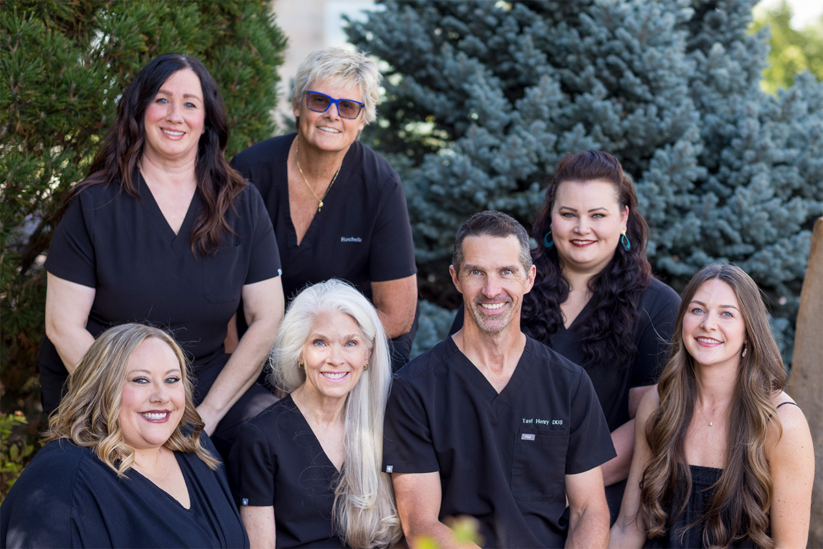 Doctor and team members at Dedicated Dentistry in Lakewood, CO.